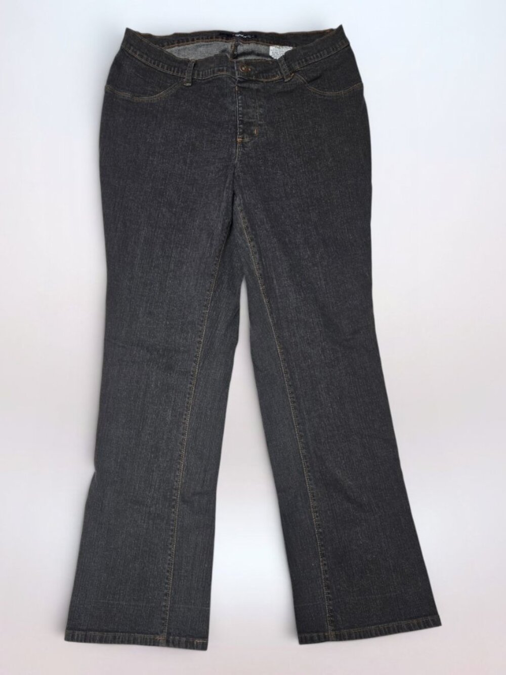 Vintage Y2K Denim 24/7 Dark Black Wash Bootcut Jeans (Size 14)